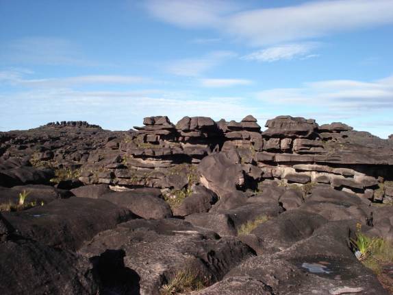 Paisagem de pedras no topo do Monte Roraima, na  Venezuela, em 2007